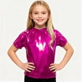 thumbnail image 1 of UACY Kids Boys Girls Metallic Shiny T-Shirt Short Sleeve Loose T Shirts Jazz Hip Hop Dance Tops, 1 of 4