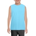thumbnail image 1 of UACY Kids Boys Plain Sleeveless Tank Tops Tween Boys Summer Athletic Casual Crew Neck Soft Undershirt Autumn Versatile Tees (Light Blue, 9-10 Years), 1 of 7