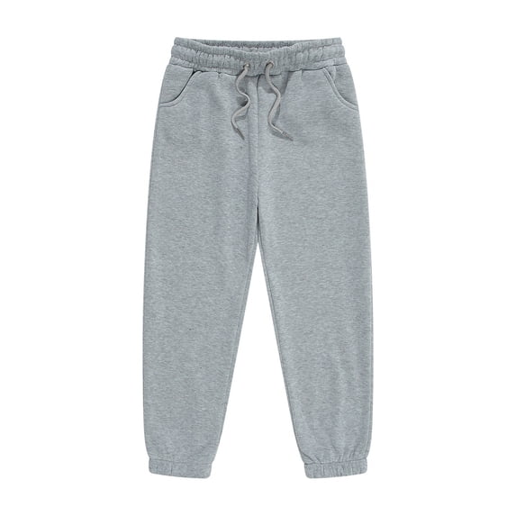 UACY Kids Classic Jogger Sweatpants Boys Girls Basic Athletic Sweat Pants Drawstring Waist Pockets Casual Lounge for Teen Youth (Grey, 8-9 Years)