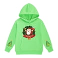 thumbnail image 1 of UACY Kids Girls Christmas Hoodie Fleece Lined Long Sleeve Hooded Cute Funny Santa Claus Graphic Sweatshirt Fall Winter Pullover Tops (Green, 11-12 Years), 1 of 5