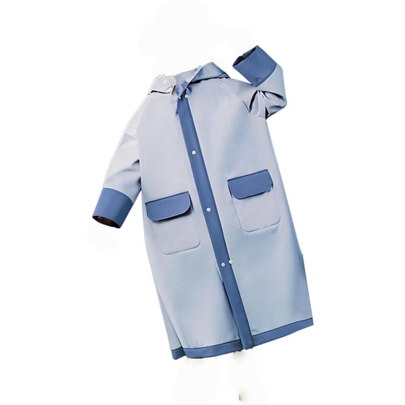 UACY Kids Rain Poncho with Hood Lightweight Emergency Raincoat Reusable Boys and Girls Rain Jacket for Travel Outdoor (Blue, 8-10 Years)