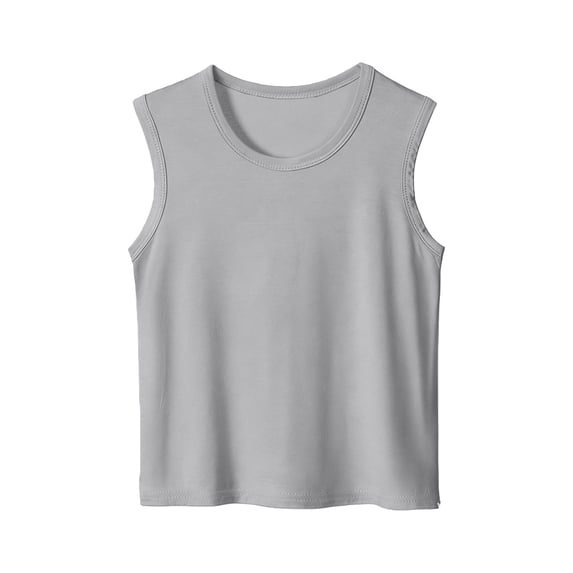 UACY Kids Summer Tops Athletic Tank Top Teens Active Workout Soft Sleeveless T-Shirt Youth Casual Lightweight Sports Gym Clothes (Grey, 18-24 Months)