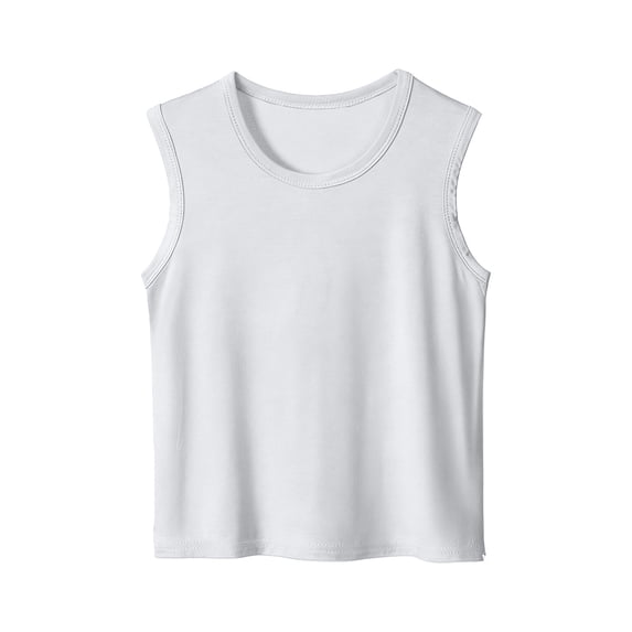 UACY Kids Summer Tops Athletic Tank Top Teens Active Workout Soft Sleeveless T-Shirt Youth Casual Lightweight Sports Gym Clothes (White, 17-18 Years)