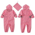 thumbnail image 1 of UACY Kids Toddler Rain Suit for Boys Girls One Piece Hoodie Zipper Cute Waterproof Coverall Rain Jacket (Pink, L), 1 of 9
