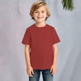 thumbnail image 1 of UACY Little Girls Boys Short Sleeve T-Shirt Cotton Solid Tees for Toddlers Solid Basic Cotton Crewneck Tee Workout Top Boys ﻿ (Brick Red, 12-18 Months), 1 of 9