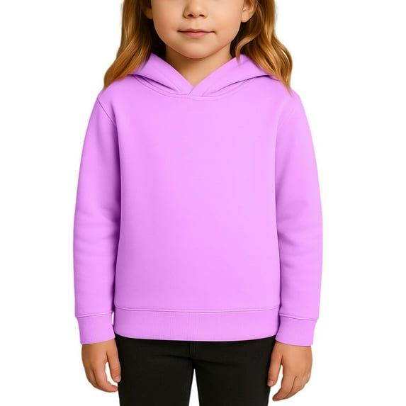 UACY Oversized Hoodies for Girls Fall Fashion Versatile Plain Hooded Sweatshirt Casual Comfy Long Sleeve Pullover (Purple, 5-6 Years)