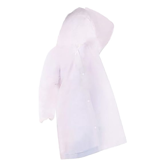 UACY Rain Ponchos for Kids, Reusable Raincoats for Boys Girls with Hood and Sleeves, Waterproof Rain Jackets (White, 4-14 Years)