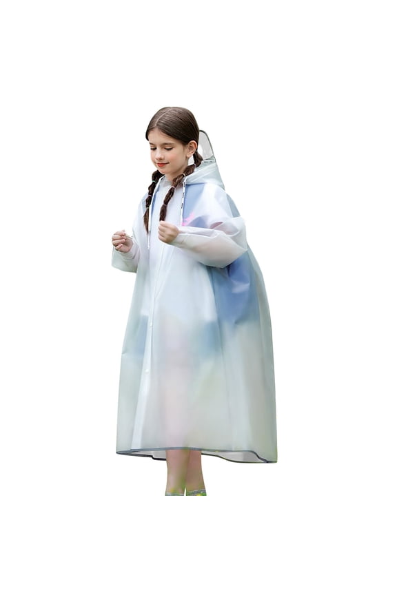 Reusable Rain Jacket for Girls Waterproof Long Sleeve Rain Coat Poncho with Hood Kids Lightweight Long Sleeve Raincoat (Pink, 13-14 Years)
