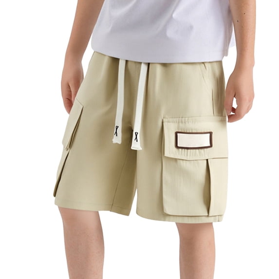 UACY Shorts for Girls Cotton Bermuda Shorts with Pockets Elastic Waist Knee Length Casual Athletic Walking Shorts