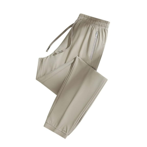 UACY Stretch Active Women Unisex Quick Drying Pants Breathable Loose Pants Womens Stretch Pants with Zipper Pockets Sports Pants with Pockets(Khaki,XXL)