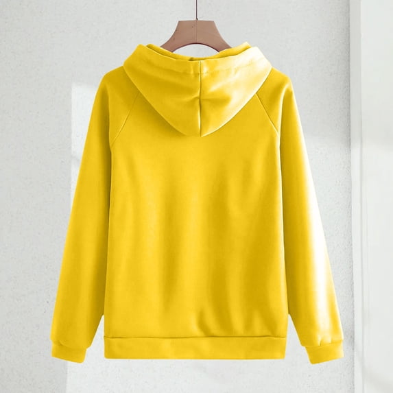 UACY Teen 2 Piece Sweatsuit, Solid Color Kangaroo Pocket Hooded Sweatshirt & Cuffed Jogger Pants, Boys Girls Daily Long Sleeve Casual Sport Outfit (Yellow, 11-12 Years)