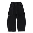 thumbnail image 1 of UACY Teen Boys Loose Fit Jeans, Baggy Wide Leg Denim Pants, Pull On Streetwear Pants with Pockets and Style (Black, 9-11 Years), 1 of 8