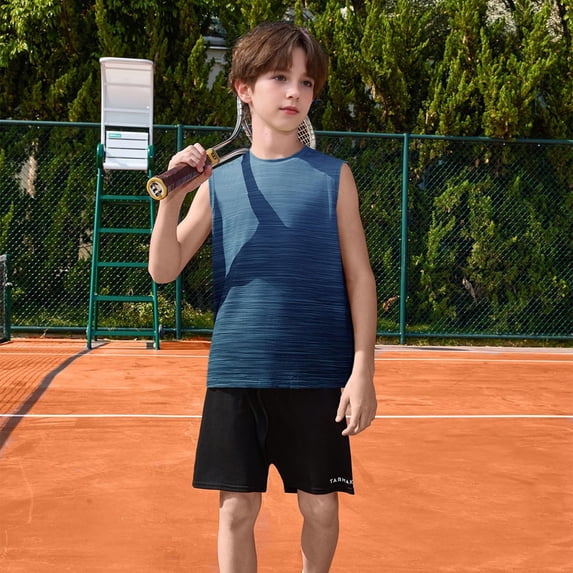 UACY Teen Boys Summer Tank Tops, Casual Loose Fit Crewneck Sleeveless Shirts, Soft Basic Athletic Tees for Kids (Dark Blue, 11-12 Years)