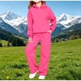 thumbnail image 1 of UACY Teen Girls Casual Tracksuit, Solid Pullover Hoodie & Loose Wide Leg Sweatpants 2 Piece Sweatsuit, Long Sleeve Daily Sport Outfit (Hot Pink, 5-6 Years), 1 of 4