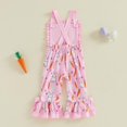 thumbnail image 1 of UACY Toddler Baby Girl Bell Bottom Romper Easter Overalls Sleeveless Bunny Flare Jumpsuit Infant Summer Clothes, 1 of 8
