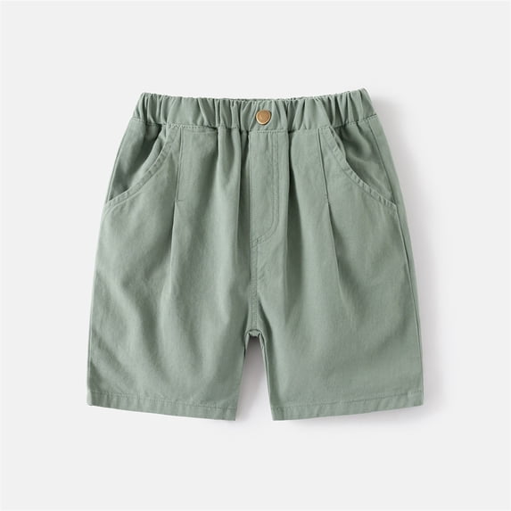 UACY Toddler Boys Bermuda Shorts Solid Jogger Shorts Little Boy Casual Elastic Waist Pull-On Athletic Pants with Pockets (Green, 3-4 Years)