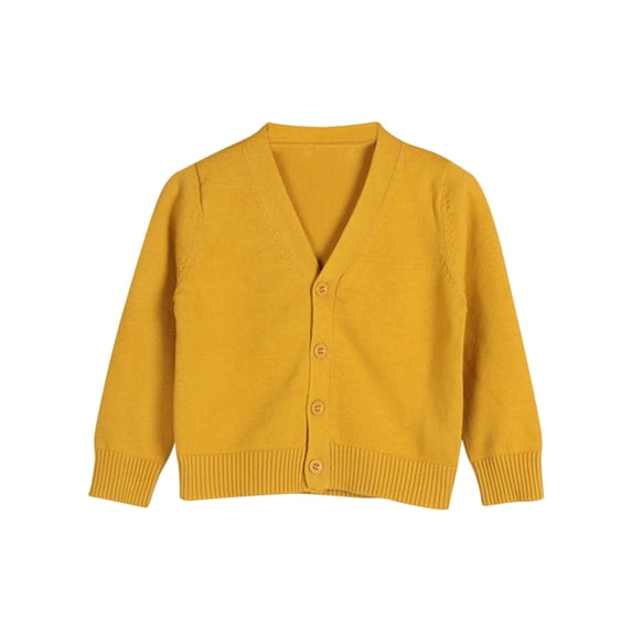 UACY Toddler Button Down V Neck Cardigan Plain Long Sleeve Knit Open Front Sweater Baby Boys Fall Breathable Coats Clothes