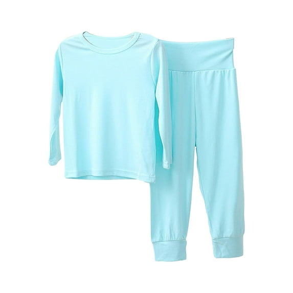 UACY Toddler Clothes Outfits for Girl Boy Long Sleeved Solid Color T Shirt Top Trousers Home Clothes Loose Sports Suit 5 Colors for 1 To 6 Years