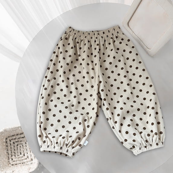 UACY Toddler Girls Cute Bunny Dot Floral Print Corduroy Pants Kids Casual Bubble Sweatpants Baggy Joggers Elastic Waist 