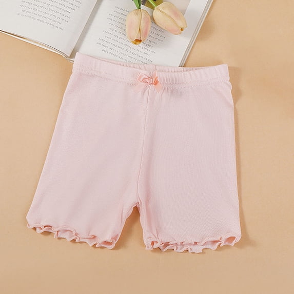 UACY Toddler Girls Workout Cartwheel Shorts, Breathable Dance Shorts for Under Dresses, Kids Casual Shorts (Pink, 3-4 Years)