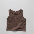 thumbnail image 1 of UACY Toddler Kids Tank Tops Cotton Linen Summer Crewneck Sleeveless Tee Tops Boys Girls Loose Breathable Plain Basic Shirts ﻿ (Coffee, 5-6 Years), 1 of 4