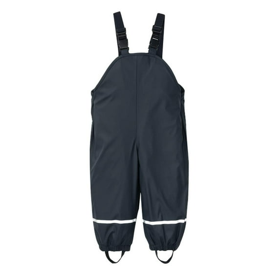 UACY Toddler Rain Pants for Boys Girls, Waterproof Bib Overalls, Mud Proof Suspender Pants, Outdoor Rain Suit (Black, 1-3 Years)