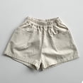 thumbnail image 1 of UACY Toddler Shorts Summer Casual Elastic High Waist Athletic Bermuda Pants Kids Loose Solid Pocket Wide Leg Stretchy Sports (Beige, 4-5 Years), 1 of 9