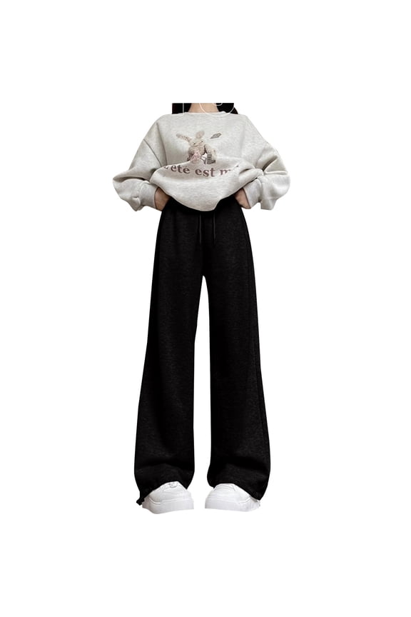 Wide Leg Sweat Pants for Girls High Waisted Baggy Wide Leg Sweatpants Casual Workout Pants with Pockets Joggers