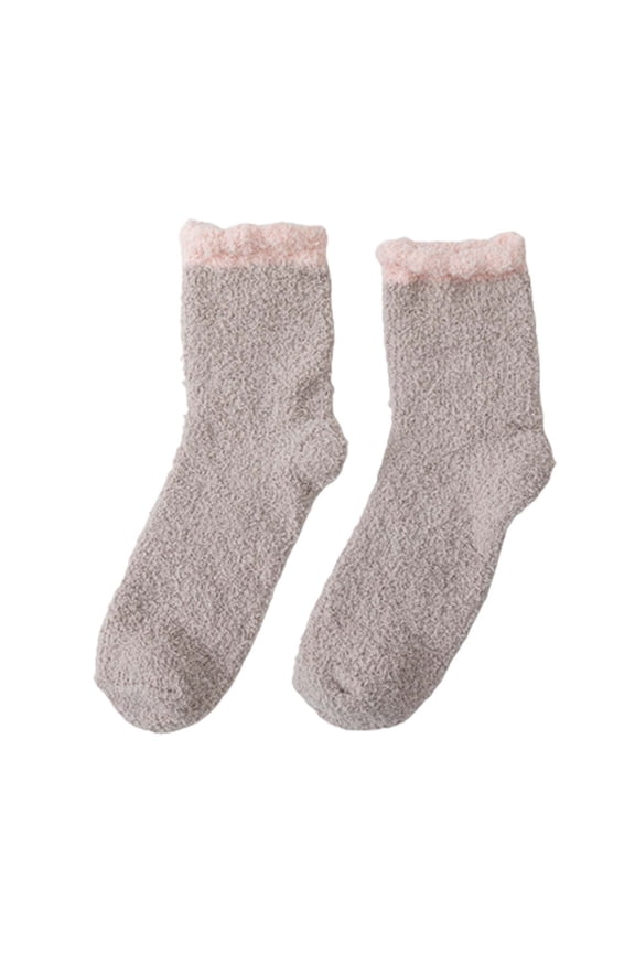 Women's Cozy Fluffy Socks Fuzzy Socks Fuzzy Socks for Women with Grips Plush Fuzzy Socks Sleep Cozy Socks Sleep Socks Winter Soft Fluffy Sock(Khaki,One Size)