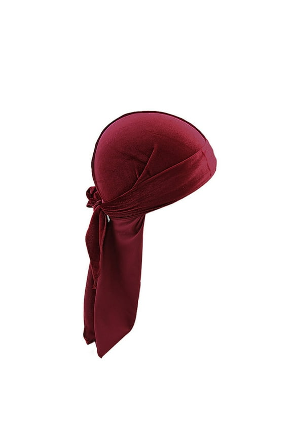Women's Silk Satin Bonnet Hair Wrap Velvet Durag Cap for Men and Women Soft Velvet Durag Headwraps with Long Tail and Wide Straps for 360