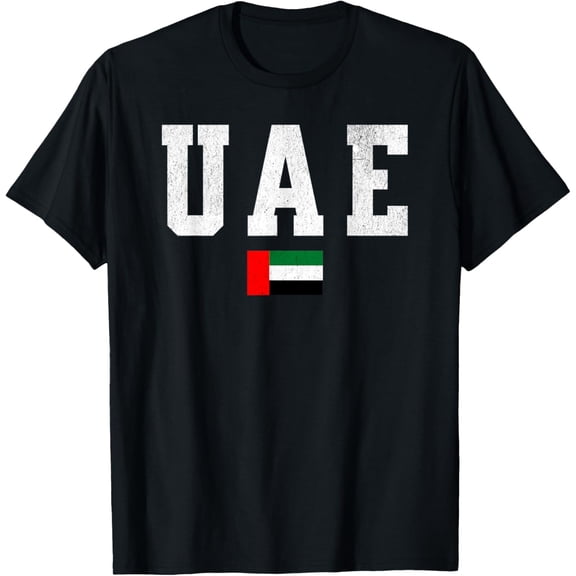 UAE United Arab Emirates Flag T-Shirt Retro Vintage Style Souvenir Tee for Men and Women Unisex Adult Apparel