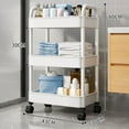 thumbnail image 1 of UAEBM 3-Tier Rolling Storage Cart with Wheels-Durable Plastic Multi-Room Organizer for Kitchen - Living Room-Office - Bathroom White, 1 of 3