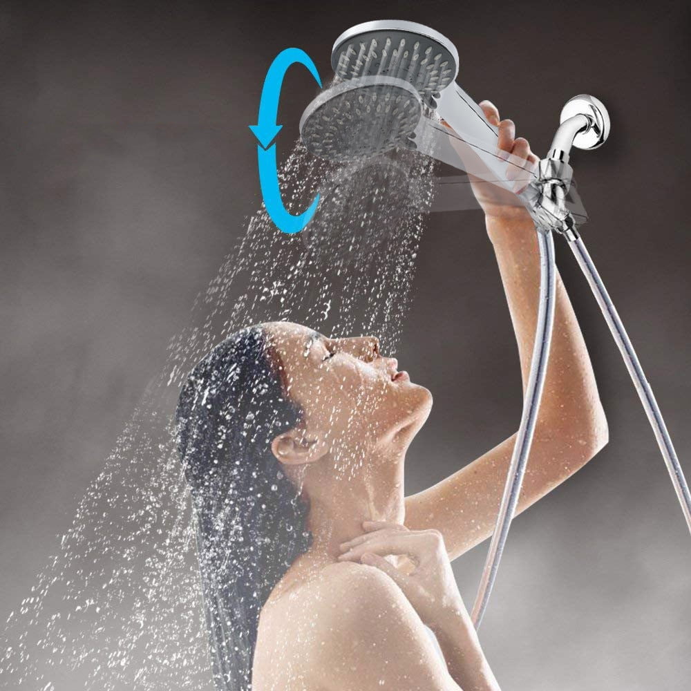 UAEBM 4 Inch 5Setting High Pressure Shower Head with Removable Water