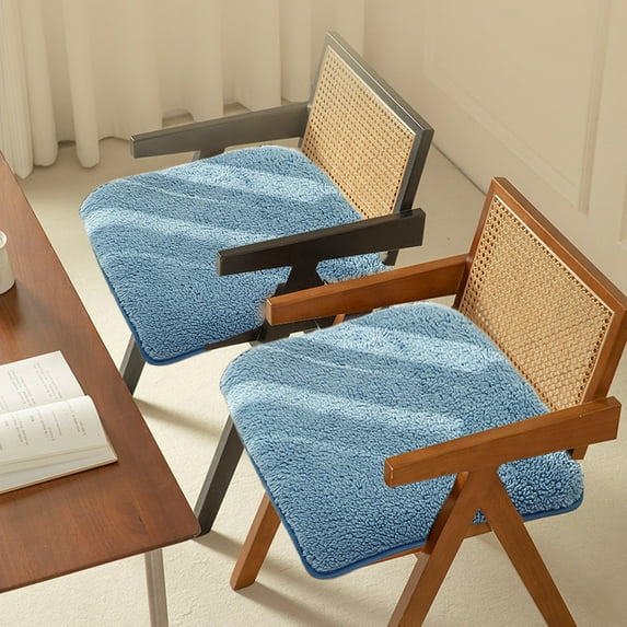 UAEBM All-Season Breathable 18x18in Polyester Chair Cushion for Hard Seats, Extra Thick and Soft, Non-Slip, Suitable for Office, Home, and Wheelchairs Blue