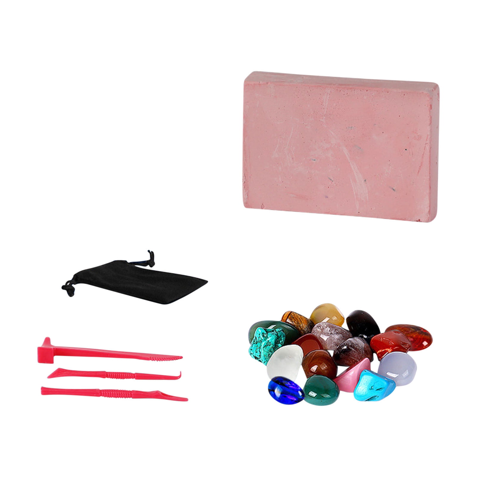 UAEBM Children's Treasure Hunting Excavation Toy Set with Crystals