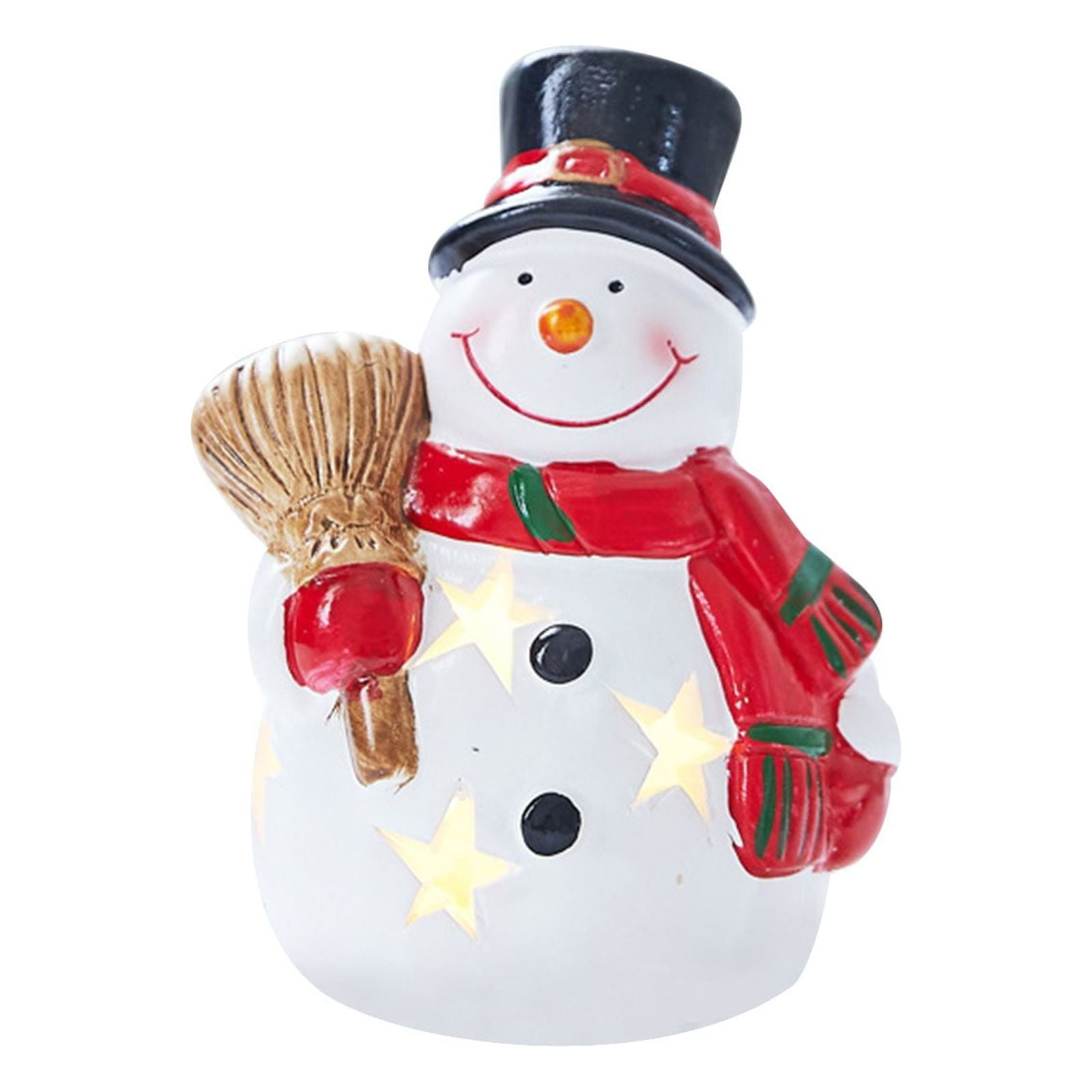 UAEBM Christmas Ceramic Figurine Decorations with Lights, Elderly