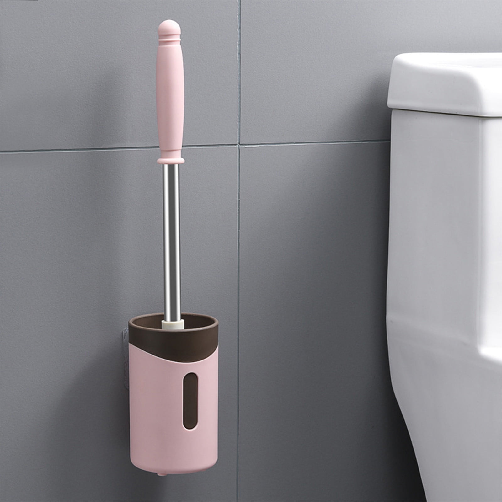 UAEBM Efficient Toilet Bowl Brush Set with Ergonomic Handle and Stylish