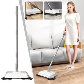 UAEBM Hand Push Sweeper - Light and Quiet, 360-Degree Mopping Machine white