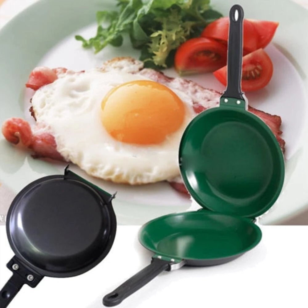 UAEBM Nonstick Pancake Pan with Lid, Mini Folding Pan, OneHanded Flip Pan, 7 Inch Crepe Pan