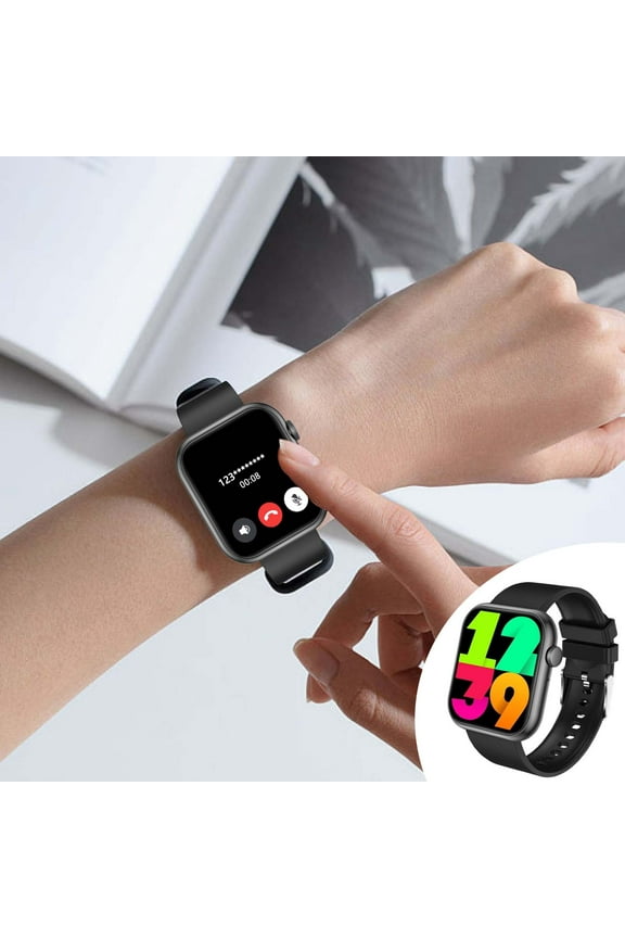 Smart Sports Watch HD Smart Bracelet Advanced Bluetooth Calling and Extra Long Battery Life Customised Dials with Multiple Patterns Black