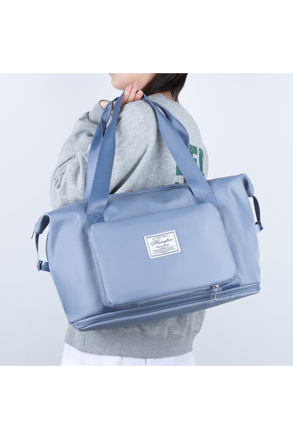 Travel Duffel Bag Sports Gym Bag with Separate Shoe Compartment Folding Organizer Bag Sport Duffel Bag tote Bag Blue