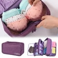 thumbnail image 1 of UAEBM Travel Underwear Storage Bag - Bra & Underwear Organizer - Casual & Elegant Design - Large Capacity - Multi-Segment Compartments Purple, 1 of 9