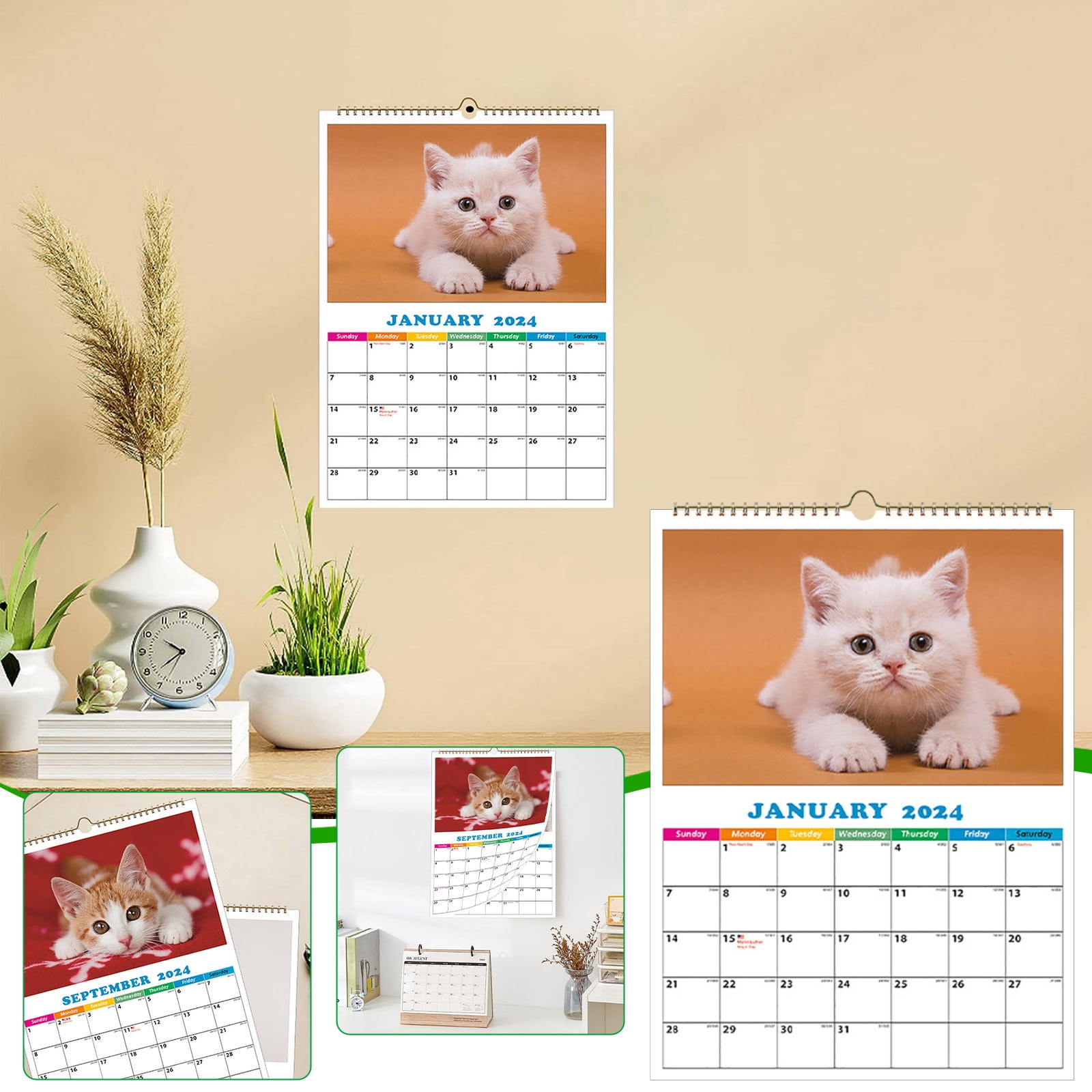 UAEBM Wall Calendar A4 Cute Pet Photo Wall Calendar Soft Style Pet