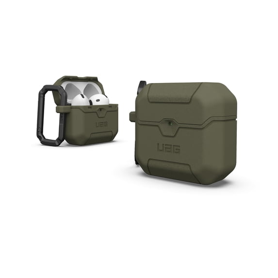 UAG AirPods 4th Gen Case Scout, Rugged Military Grade Drop Proof Protective Cover with Detachable Carabiner Clip & Secure Lip Closure, Olive Drab