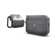 UAG AirPods Pro 3rd Gen Case, Translucent Rugged Military Grade Drop Proof Protective Cover with Detachable Carabiner Clip & Secure Lip Closure, Scout Smoke