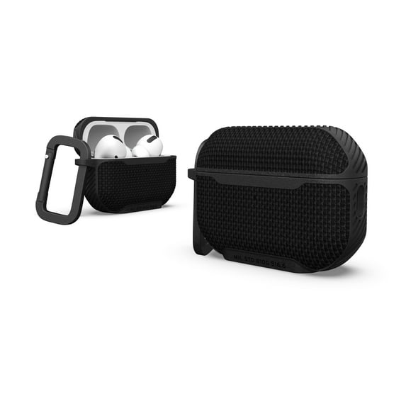 UAG AirPods Pro Case (2nd Generation 2022) Metropolis Ballistic ARMR Black - Rugged Protective Case Cover Compatible with MagSafe Charging with Keychain Carabiner by URBAN ARMOR GEAR