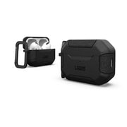 UAG AirPods Pro Case (2nd Generation 2022) Scout Black - Premium Rugged Hard Shell Full Protective Case Cover with Detachable Keychain Carabiner by URBAN ARMOR GEAR