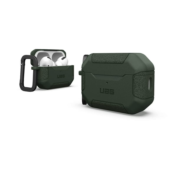 UAG AirPods Pro Case (2nd Generation 2022) Scout Olive Drab Green - Premium Rugged Hard Shell Full Protective Case Cover with Detachable Keychain Carabiner by URBAN ARMOR GEAR