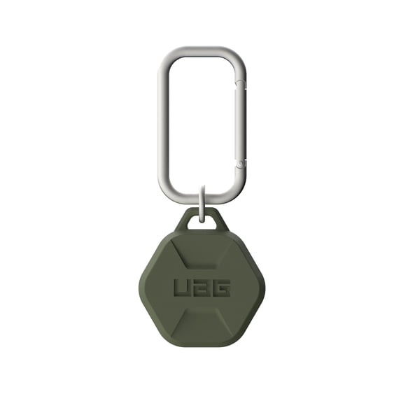 UAG AirTag Case Scout Rugged Anti-Scratch Lightweight Silicone Protective Cover Holder with Carabiner Attachment for Keys, Pets, Backpacks - Olive