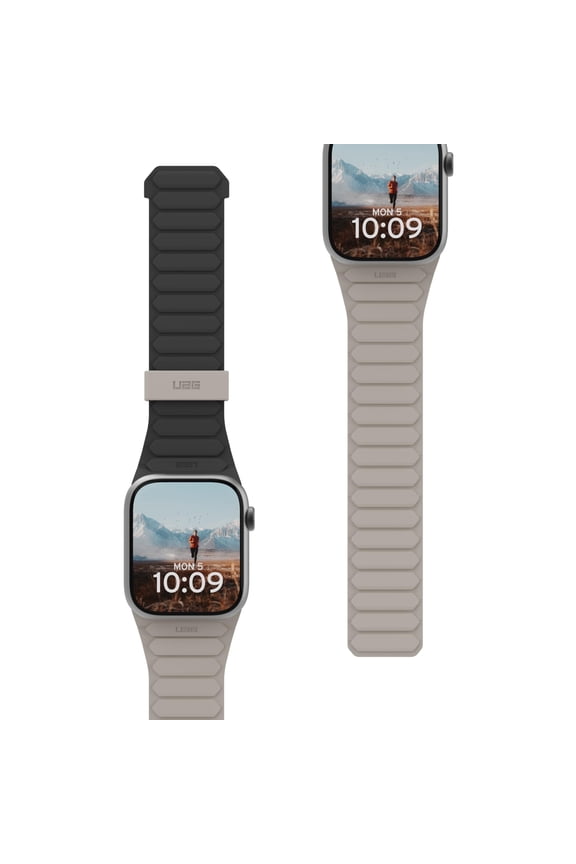 UAG Apple Watch Band 49/46/45/44mm Silicone Double Side Reversible Magnetic Band Watch Strap iWatch Ultra 3/Ultra 2/Ultra/4-11/SE3/SE2/SE, Pathfinder Black/Titanium